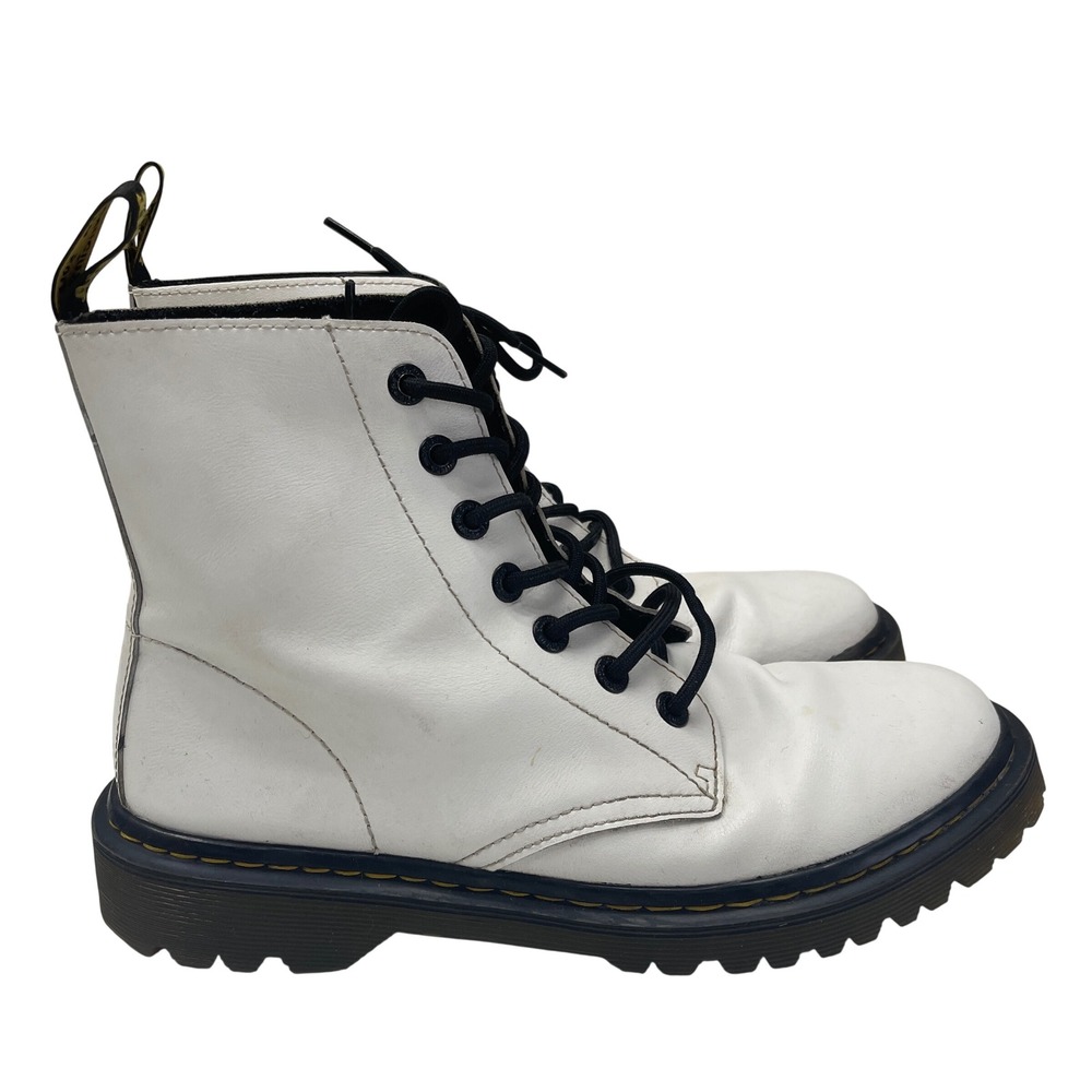 Dr. Martens Luana Boots Womens 11 White Leather Lace Up Combat AW004 SK08U